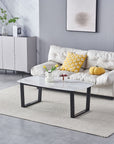 TABLE BASSE LOLA MARBRE PIED NOIR