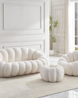 CANAPÉ PERLE 180 TISSU BOUCLÉ BLANC