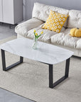 TABLE BASSE LOLA MARBRE PIED NOIR
