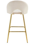 TABOURET DE BAR TEDDY PIED GOLD VELOURS BEIGE