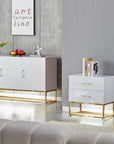 BUFFET ALYA BOIS LAQUE BLANC DORE