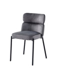CHAISE STEPHANY VELOURS PIED NOIR