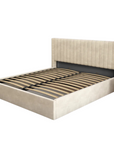 LIT DOUBLE COFFRE CAMILLE EN VELOURS 140X190CM
