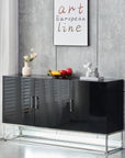 BUFFET ALYA BOIS LAQUE NOIR PIEDS CHROME