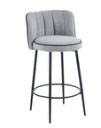 TABOURET DE BAR CATHY PIED METAL NOIR GRIS 3D