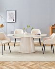 TABLE REPAS OVA TRAVERTIN CERAMIQUE 180CM
