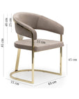 CHAISE ANA INOX VELOUR DORE
