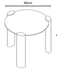 Table basse Triquetra – Alliance du noyer et du travertin mat