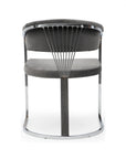 CHAISE ANA INOX VELOUR ARGENT