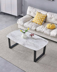 TABLE BASSE LOLA MARBRE PIED NOIR