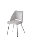 CHAISE VELOURS PIED ARGENT