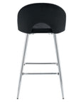 TABOURET DE BAR TEDDY PIED CHROME VELOURS NOIR