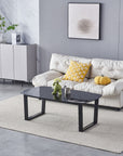 TABLE BASSE LOLA MARBRE PIED NOIR