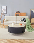 TABLE BASSE RUBY 80CM PIED NOIR