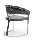 CHAISE ANA INOX VELOUR ARGENT