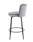 TABOURET DE BAR CATHY PIED METAL NOIR GRIS 3D