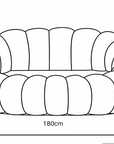 CANAPÉ PERLE 180 TISSU BOUCLÉ BLANC