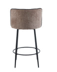 TABOURET DE BAR CATHY PIED METAL NOIR TAUPE 3D