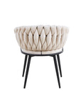 Lot de 2 chaises TRESSEES Velours Pied en métal noir