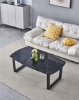 TABLE BASSE LOLA MARBRE PIED NOIR