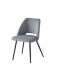 CHAISE VELOURS PIED NOIR