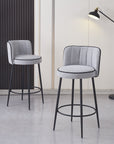 TABOURET DE BAR CATHY PIED METAL NOIR GRIS 3D