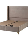 LIT COFFRE VENUS COTELE TAUPE 140X190