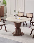 TABLE REPAS CAMILLE RALLONGE CERAMIQUE PIED NOYER
