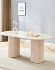 TABLE REPAS KEYSHA TRAVERTIN CERAMIQUE 180X90