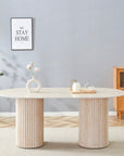 TABLE REPAS KEYSHA TRAVERTIN CERAMIQUE 180X90
