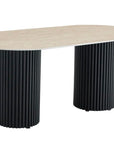 TABLE REPAS KEYSHA TRAVERTIN CERAMIQUE 180X90