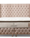 LIT COFFRE CLOUTE BEIGE 160