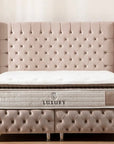 LIT COFFRE CLOUTE BEIGE 160