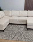 CANAPÉ PANORAMIQUE VIENNA BEIGE AVEC 2 COFFRES 203X310X160
