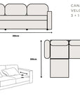 CANAPE MODULABLE 3+1 BEIGE