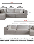 CANAPE MODULABLE AZRA TISSU CHENILLE