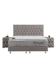 LIT COFFRE HUGO GRIS 160X200
