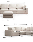 Canapé Julia 4+1 375X275 MODULABLE
