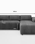 Canapé d’angle Maurice - Gris côtelé 250X185