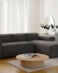 Canapé d’angle Maurice - Gris côtelé 250X185