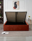 Lit Double Coffre Olivia Chenille Terracotta 160x200 cm