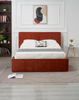 Lit Double Coffre Olivia Chenille Terracotta 160x200 cm