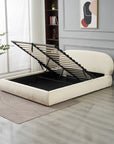Lit Double Coffre Babylone Chenille Beige 160x200 cm