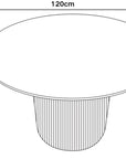 Table à manger Baieta – Céramique effet travertin mat 120 cm