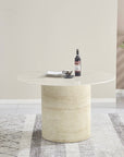 Table à manger Baieta – Céramique effet travertin mat 120 cm