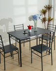 ENSEMBLE TABLE ET 4 CHAISES TUTI NOIR