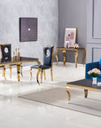 Console BAROQUE Gold plateau en verre 110x50x85 cm