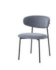 Chaise LULU pied métal noir serge GRIS, BEIGE, MOKA, ANTHRACITE