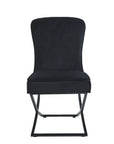Chaise GABRIELLE METAL NOIR velours BEIGE, TAUPE, ANTHRACITE et NOIR