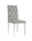 Chaise NEW NEVADA CAPITONNEE pied CHROME assise ECRU, ANTHRACITE, MOKA